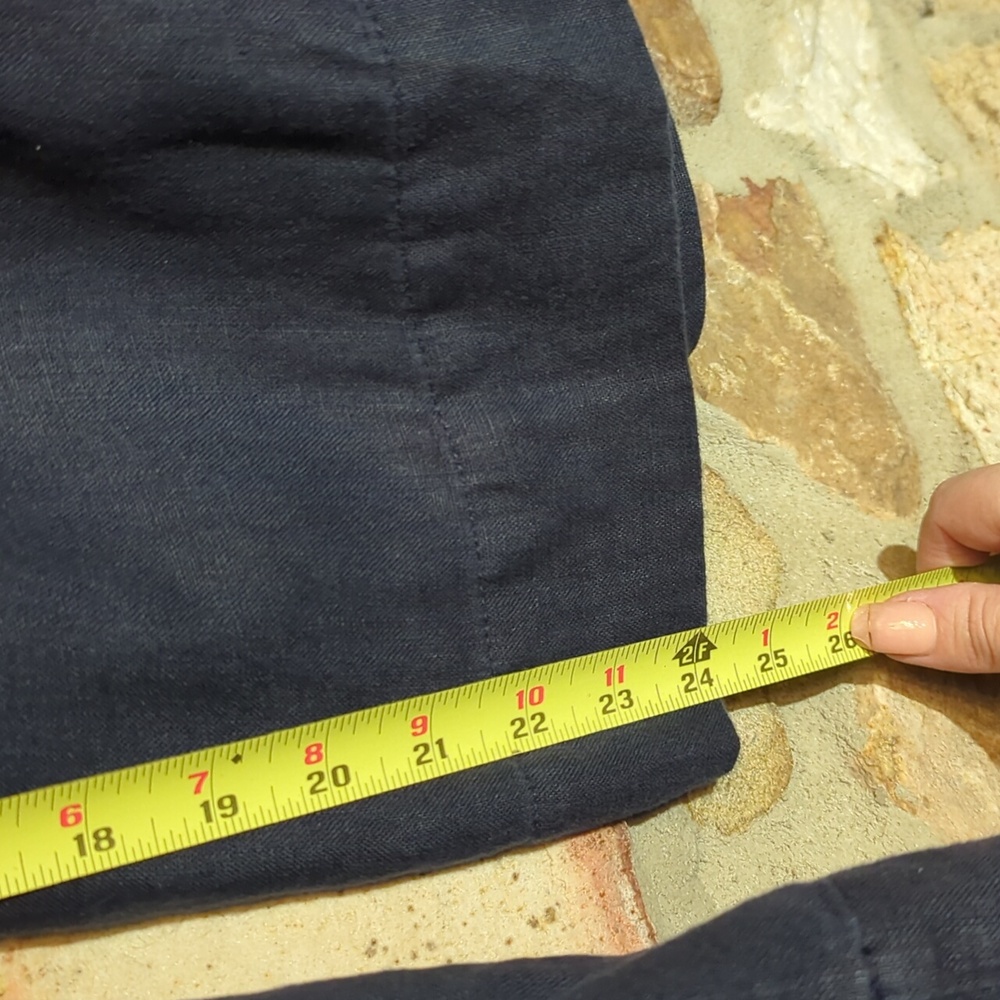J. Jill 100% Linen Deep Blue Relaxed Pants - Picture 10 of 11